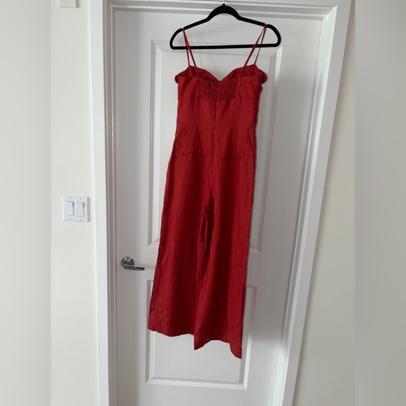 Farm Rio: Red Petals Bodice Euroflax™ Premium Linen Jumpsuit - Picture 8 of 13